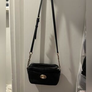 Vintage Coach Black Leather Crossbody Bag